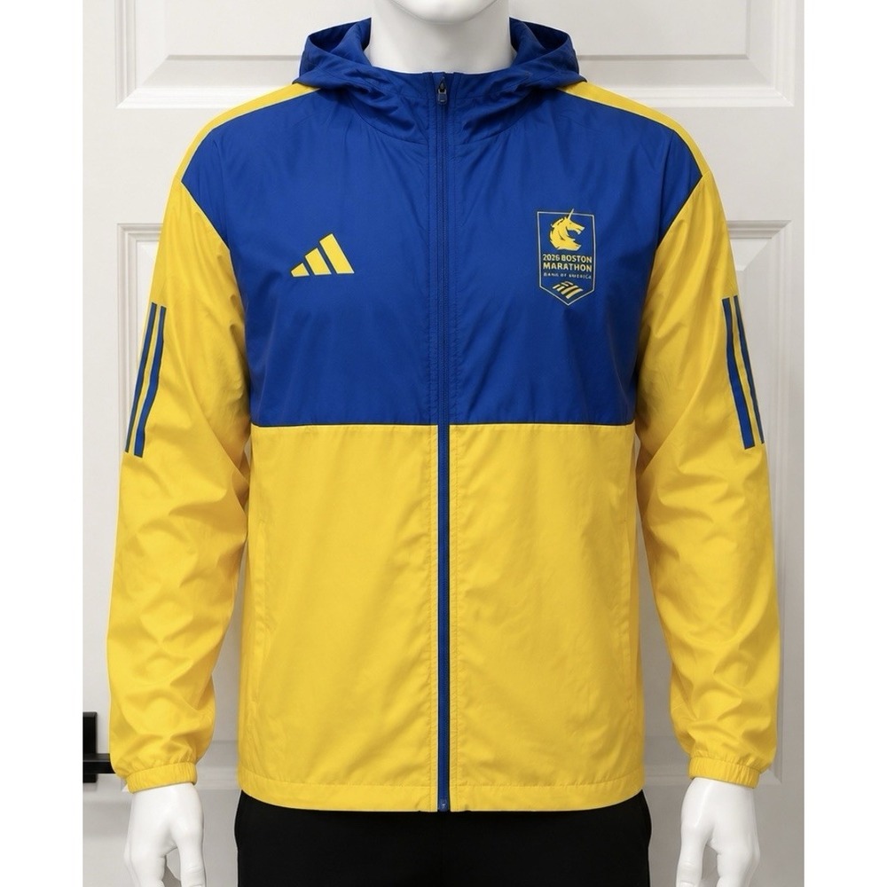 ADIDAS Men Women NWT Boston Marathon Hoodie Jacket Pullover 2026 Limited Yellow